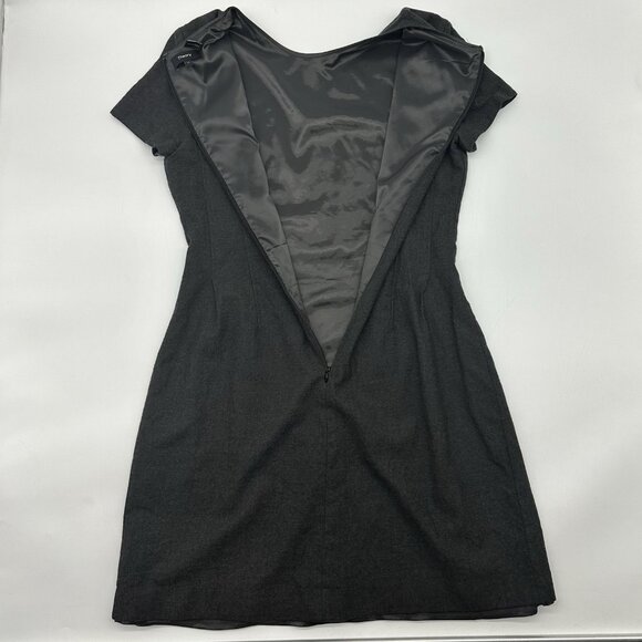 Theory Corset Tee New Flannel Size 12 Gray Virgin Wool Blend Pleated Mini Dress - Picture 7 of 9